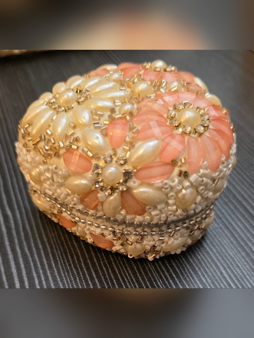 Vintage Moroccan Heart Shaped Embellished Trinket Box
